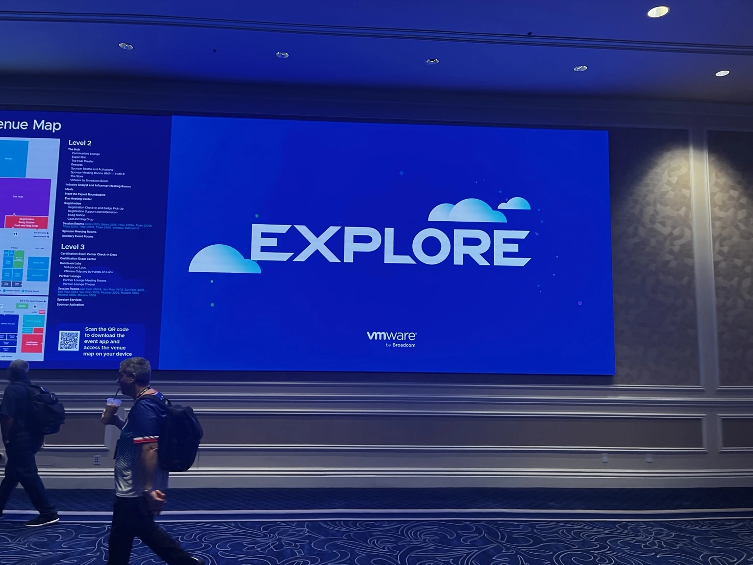 VMware Explore venue display and event map